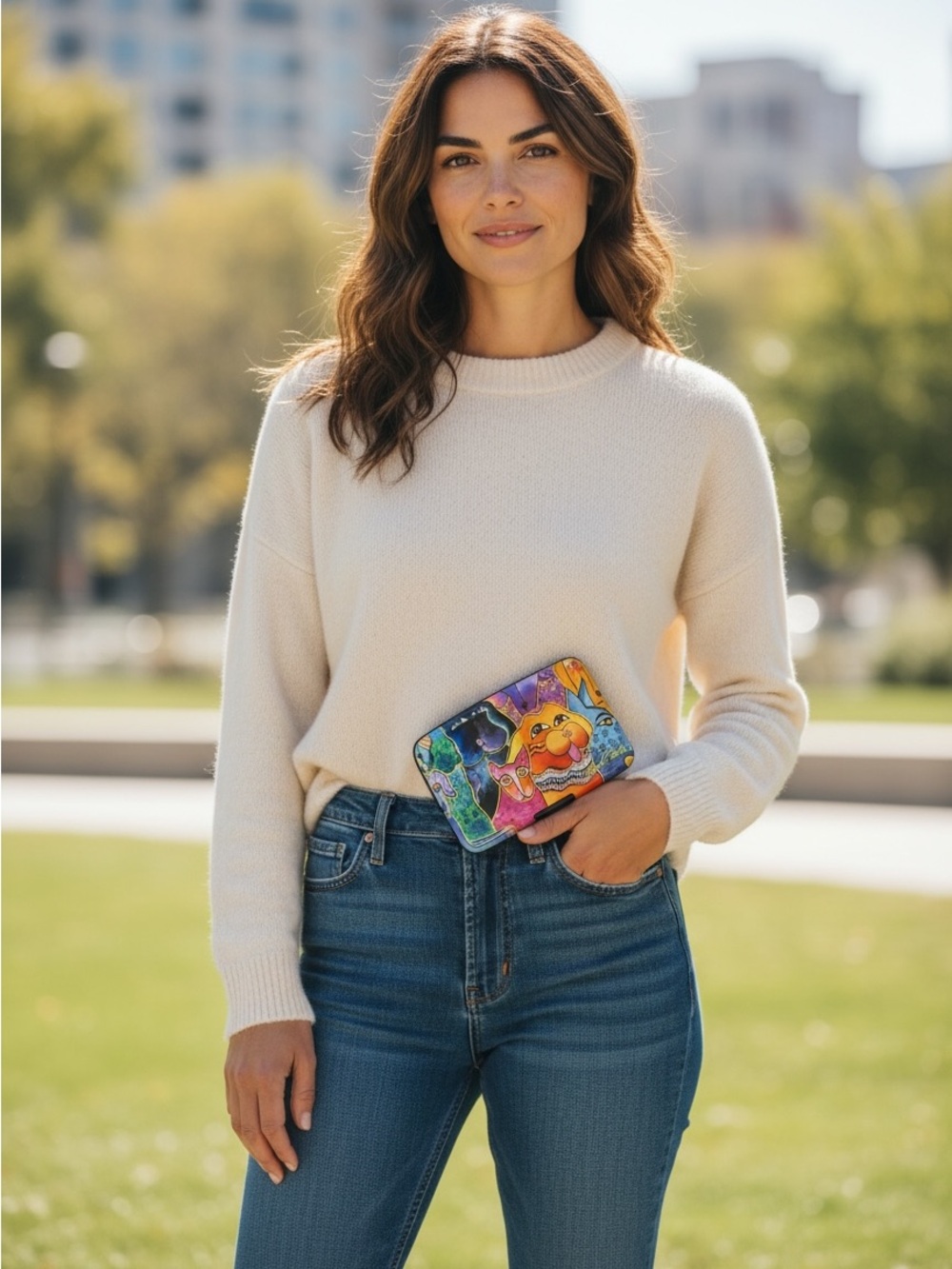 Laurel Burch Dog and Doggies Armored Wallet featuring aluminum case